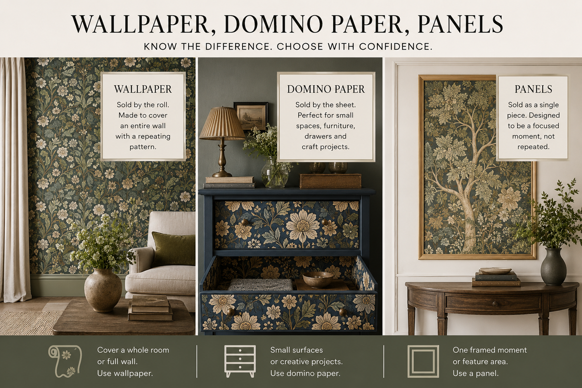 Wallpaper vs. Domino Paper vs. Panels: What's the Difference and When to Use Each