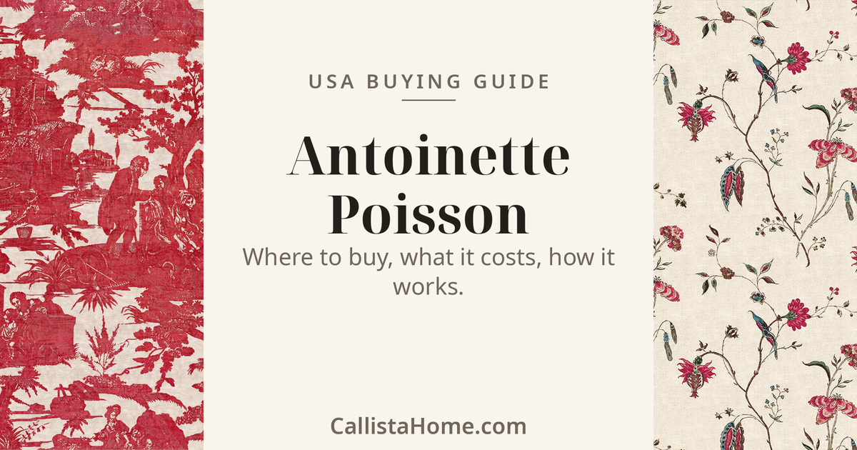Antoinette Poisson wallpaper USA buying guide: French made-to-order panels, prices and ordering