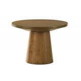 22" Round Wood End Table with Pedestal Base – Walnut