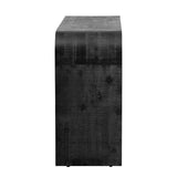 Retro Curved Console Table with 2 Drawers – Antique Black Entryway & Sofa Table