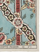 Hand-painted Guirlandes de Fleurs 1A French domino paper on handmade rag paper by Antoinette Poisson.