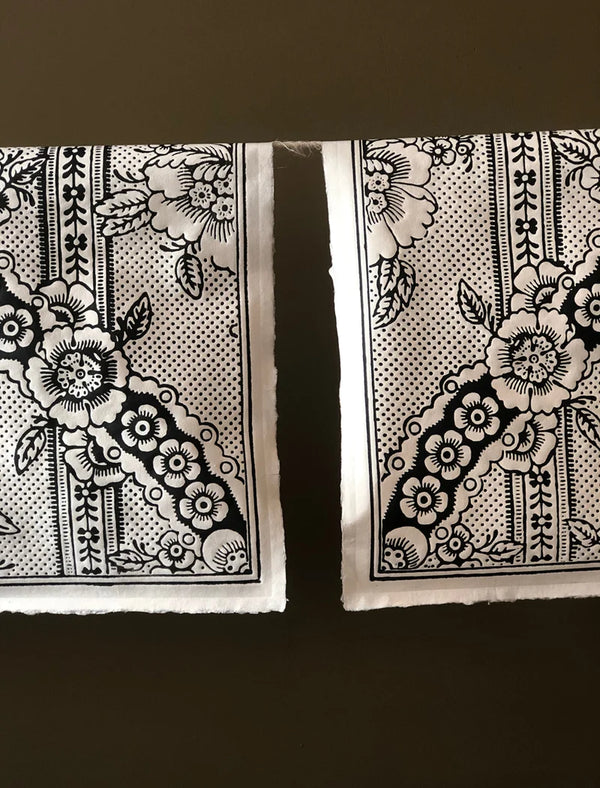 Domino Paper – Guirlandes de Fleurs 1B – Hand-Painted Decorative Paper – view 4