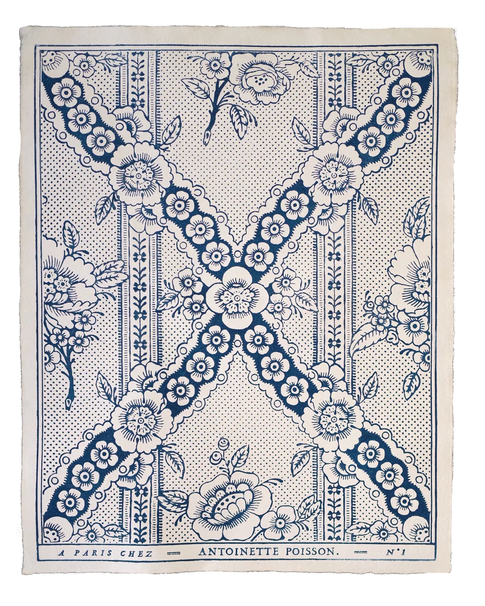 Domino Paper – Guirlandes de Fleurs 1C | Hand-Painted Decorative Paper