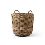 Rattan Round Basket – Handwoven Natural Storage Basket with Handles