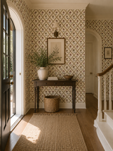 Oeillets Wallpaper Panel 53A by Antoinette Poisson featuring delicate carnation flowers inspired by 18th-century French domino papers.
