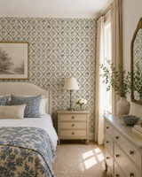 Treillage Wallpaper Panel 53B by Antoinette Poisson featuring a classic French lattice pattern inspired by 18th-century decorative papers.