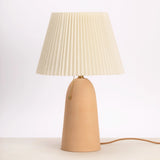Pleat Table Lamp – Peach Ceramic Base with Rust Pleated Shade
