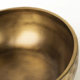 Antiqued Brass Hammered Artisan Round Centerpiece Bowl – 11" Handmade Decorative Aluminum Bowl