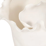 Close-up of a white ceramic vase with ruffled edges on a white background Callista Home