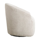 Upholstered 360° Swivel Accent Chair – Cream Bouclé