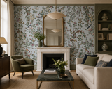 Chinois Canton Wallpaper Panel 70C by Antoinette Poisson featuring birds, butterflies, and flowering branches inspired by authentic 18th-century Chinese wall coverings. Callista Home