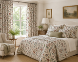 Mignonette 73A red floral French linen fabric by Antoinette Poisson callista Home