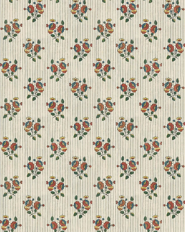 Boutonnière 74A French Floral Wallpaper – Designer Botanical Wallcovering