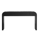 Retro Curved Console Table with 2 Drawers – Antique Black Entryway & Sofa Table