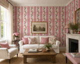 Canut Wallpaper Panel 76A by Antoinette Poisson featuring a woven-inspired French pattern in soft blue tones.