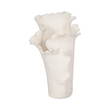 White ceramic vase with ruffled design on a white background Callista Home