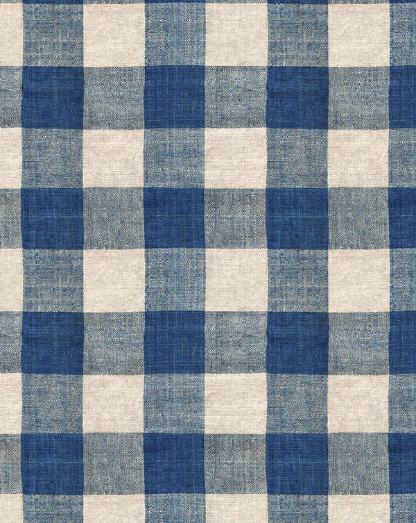 Wallpaper Indigo Checkered – Papier Peint Carreaux Indigo 84A