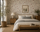 Jardin d'Oeillets Wallpaper Panel 87A by Antoinette Poisson featuring elegant carnation flowers and delicate botanical motifs inspired by 18th-century French decorative arts.