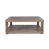 Oak Bluffs Cocktail Table – Driftwood Finish | Round Oak Coffee Table