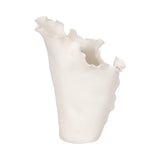 White ceramic vase with ruffled design on a white background Callista Home