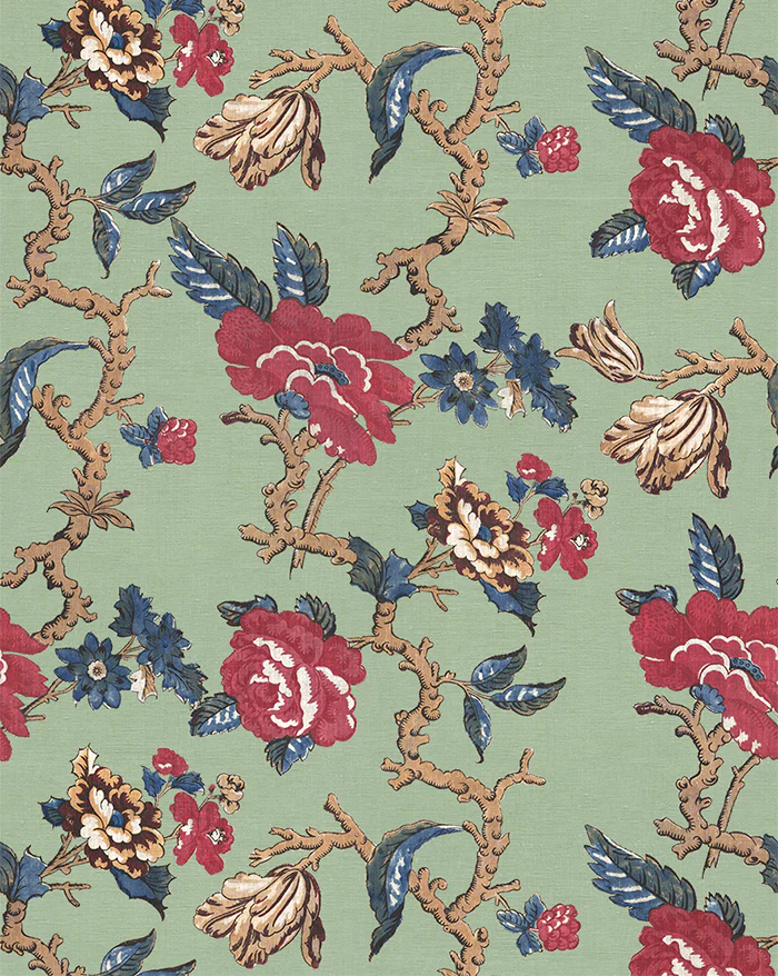 Madame Wallpaper Panel 95B by Antoinette Poisson featuring an elegant French floral pattern inspired by 18th-century textile archives.
