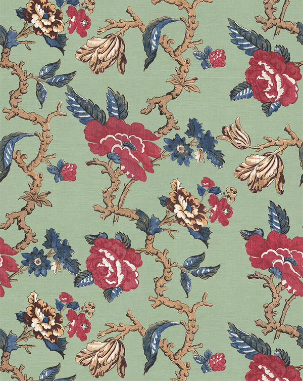 Madame Wallpaper Panel 95B by Antoinette Poisson featuring an elegant French floral pattern inspired by 18th-century textile archives.