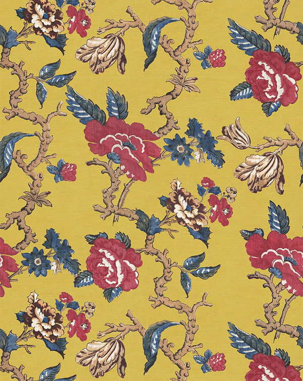 Madame Wallpaper Panel 95C by Antoinette Poisson featuring an elegant French floral pattern inspired by 18th-century textile archives.