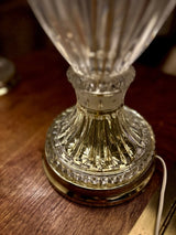 Pair of Vintage Cut Glass Table Lamps with Brass Bases | Neoclassical Revival Lighting