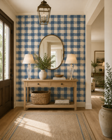 Wallpaper Indigo Checkered – Papier Peint Carreaux Indigo 84A