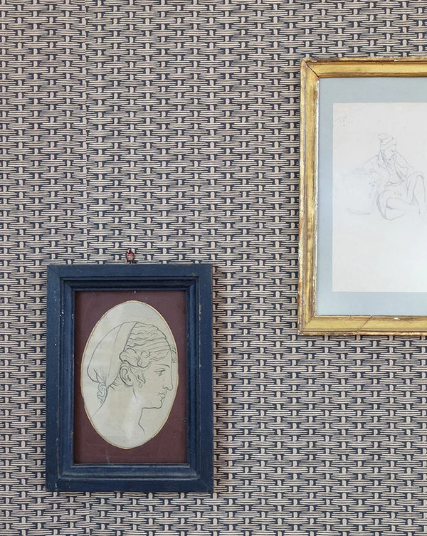 Osier Wallpaper Panel 18B by Antoinette Poisson featuring a classic woven basket-inspired French heritage pattern.