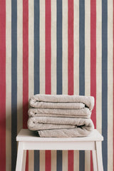 Rayures Tricolores Wallpaper Panel 89A by Antoinette Poisson featuring elegant vertical French heritage stripes in three colors.