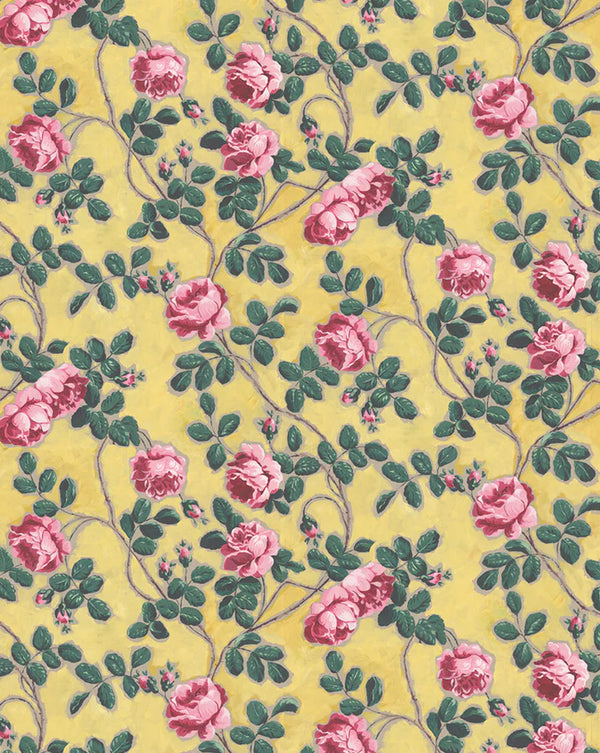 Canut Wallpaper Panel 75C by Antoinette Poisson featuring an elegant woven botanical stripe pattern inspired by traditional French textiles. Callista Home