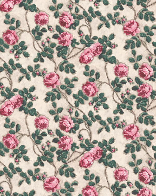 Canut Wallpaper Panel 75A by Antoinette Poisson featuring an elegant botanical stripe pattern inspired by traditional French woven textiles. Callista Home