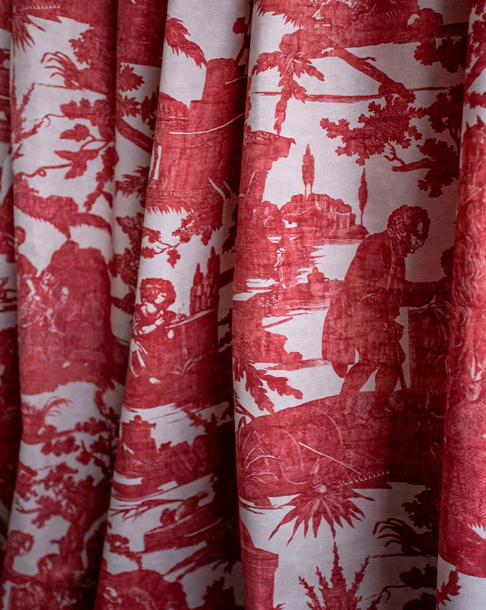 Osier 18B Linen Fabric – Geometric Woven-Inspired Print