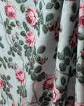 Roses Pompadour 75B Linen Fabric – Blue Floral