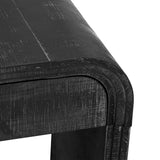 Retro Curved Console Table with 2 Drawers – Antique Black Entryway & Sofa Table