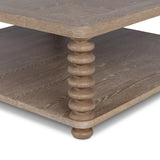 Oak Bluffs Cocktail Table – Driftwood Finish | Round Oak Coffee Table