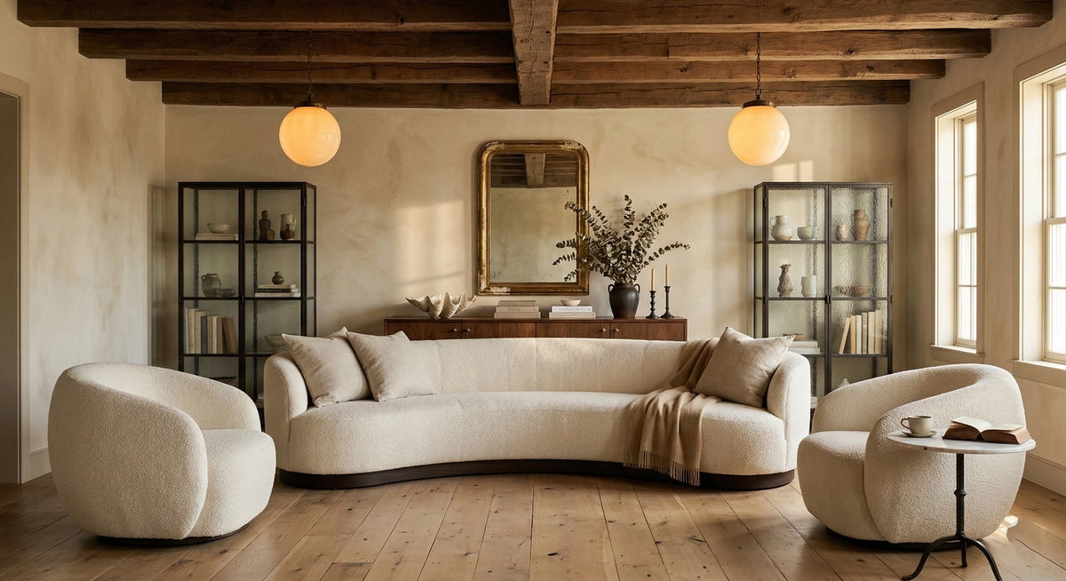 Nuvola Grande Curved Sofa | Modern Cloud Sofa in Crème