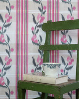 Canut Wallpaper Panel 76A by Antoinette Poisson featuring a woven-inspired French pattern in soft blue tones.