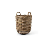 Rattan Round Basket – Handwoven Natural Storage Basket with Handles