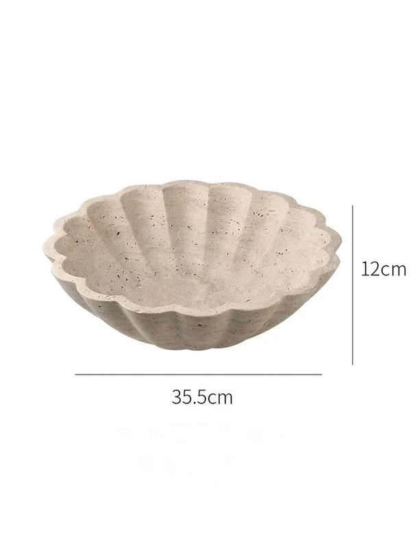 Floral Faux Travertine Bowl – view 4