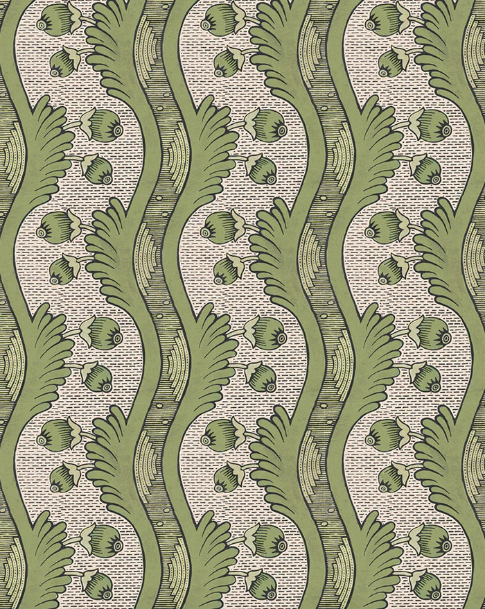 Grenades 2C Wallpaper – Historic Pomegranate Botanical Design
