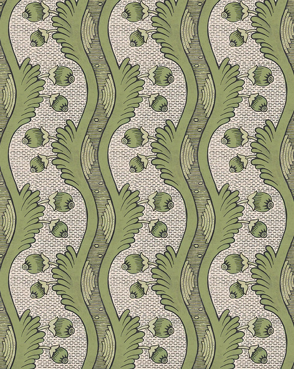 Grenades 2C Wallpaper – Historic Pomegranate Botanical Design