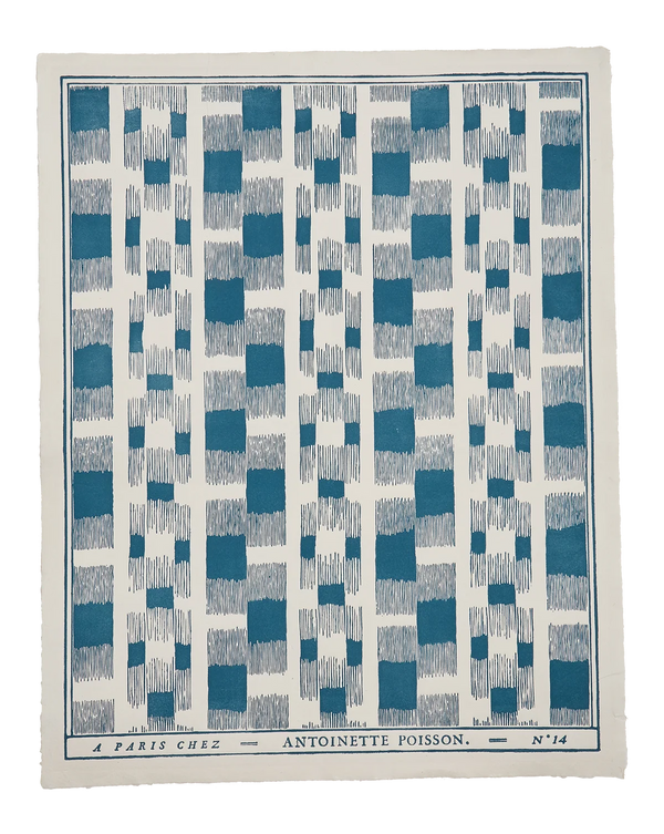 Ikat Wallpaper Panel 14A by Antoinette Poisson featuring a woven geometric pattern inspired by historic French domino papers.