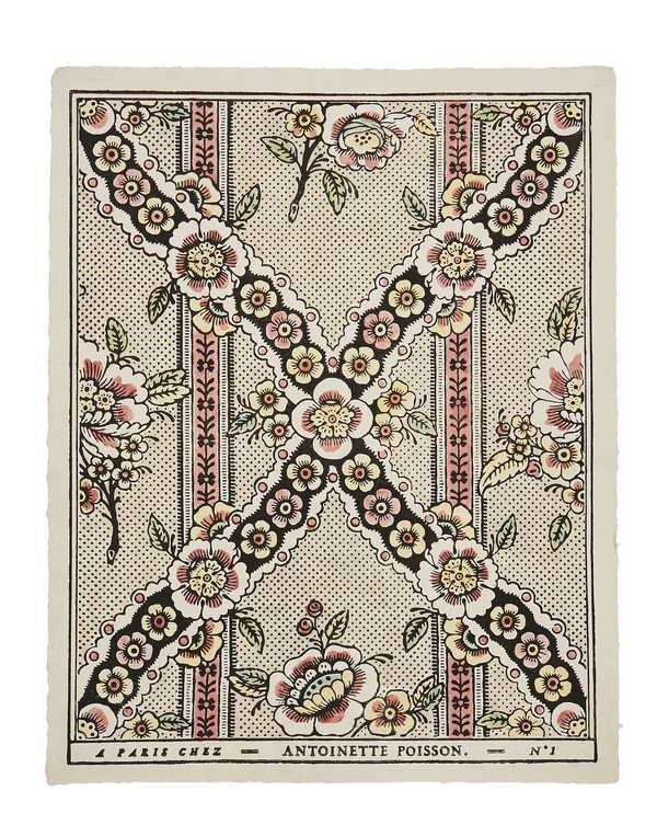 Domino Paper – Guirlandes de Fleurs 1B | Hand-Painted Decorative Paper