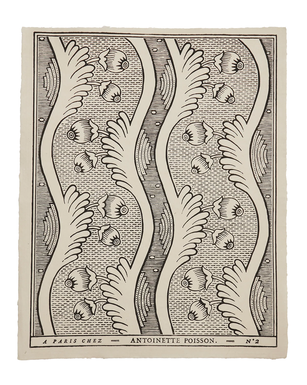 Grenades 2B Black & White French Domino Paper – Handcrafted Decorative Paper