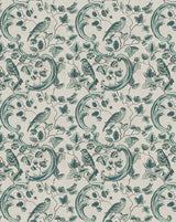 Oiseaux & Feuillages 24A French wallpaper by Antoinette Poisson featuring an elegant bird and foliage pattern inspired by historic domino papers. Callista Home
