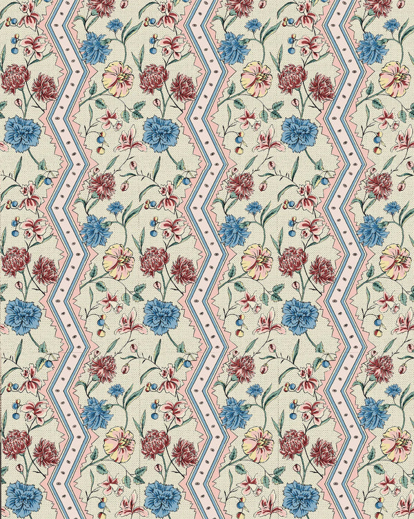 Marcel Wallpaper Panel 28A by Antoinette Poisson featuring an elegant French heritage pattern created for the prestigious edition of Un amour de Swann by Marcel Proust.