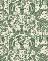 Jardin Wallpaper Panel 39A by Antoinette Poisson featuring an elegant French botanical pattern inspired by historic 18th-century domino papers.