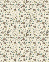 Petites Indiennes Wallpaper Panel by Antoinette Poisson featuring a delicate French floral pattern inspired by historic domino papers.